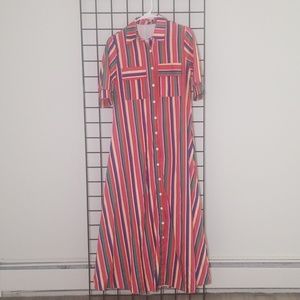 Multi-colored button down dress